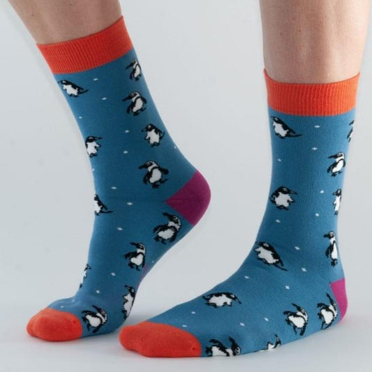 Teal Penguin Socks from Out of the Box Gifts