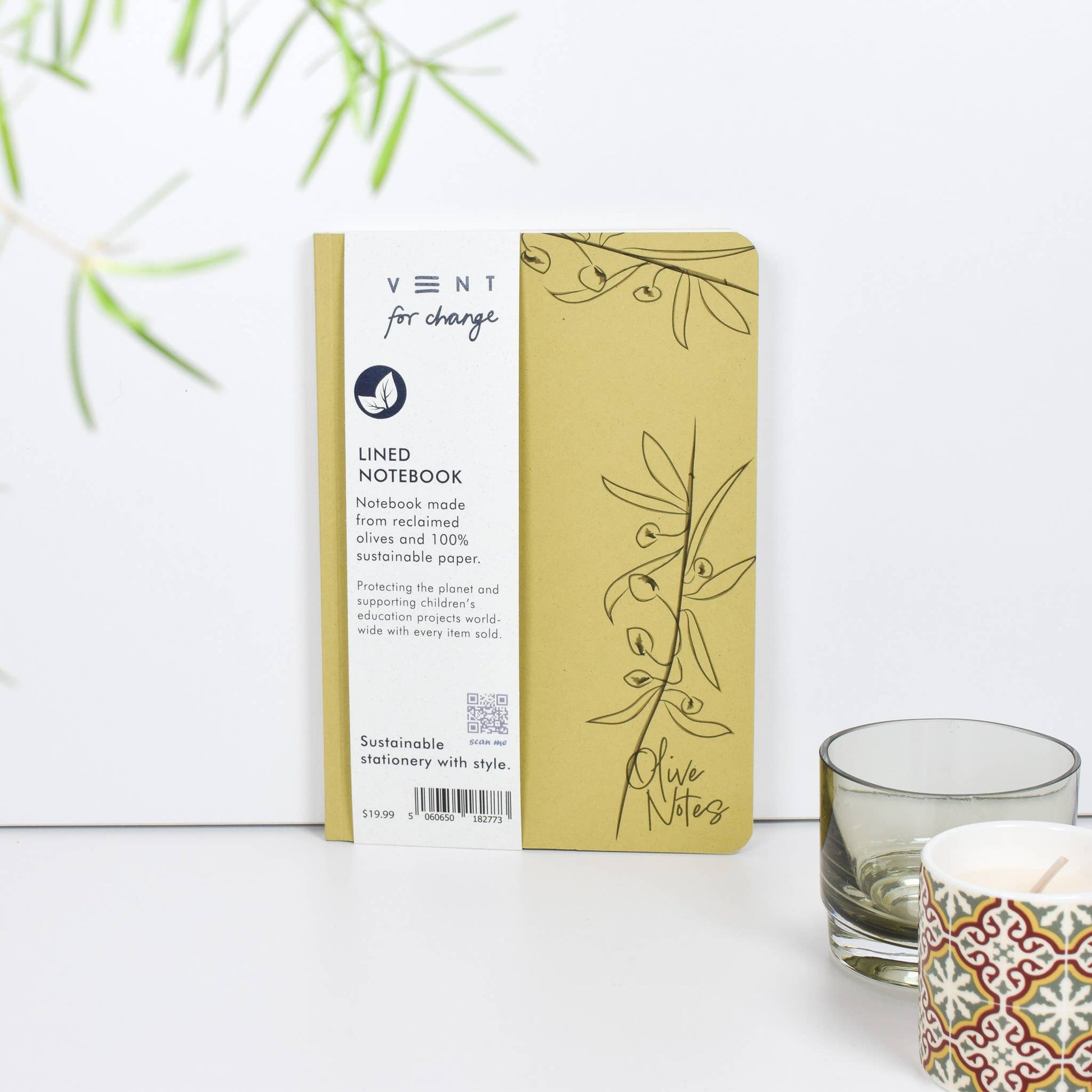 A5 Lined Olive Notebook – A Sustainable Stationery Essential - Out of the Box Gifts