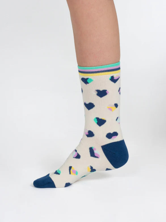 Bamboo Heart  Leopard Print Socks (3-7)