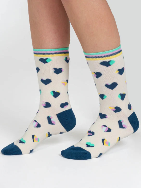 Bamboo Heart  Leopard Print Socks (3-7)